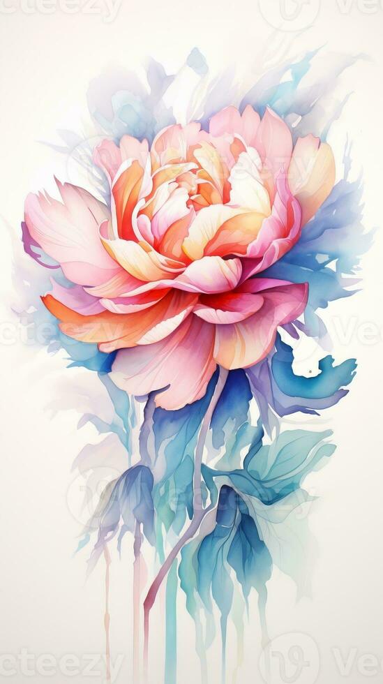 Colorful watercolor art. Isolated on white background. In a realistic manner, colorful, rainbow. Ideal for teaching materials, books and nature-themed designs. Paint splash icons. created by AI photo