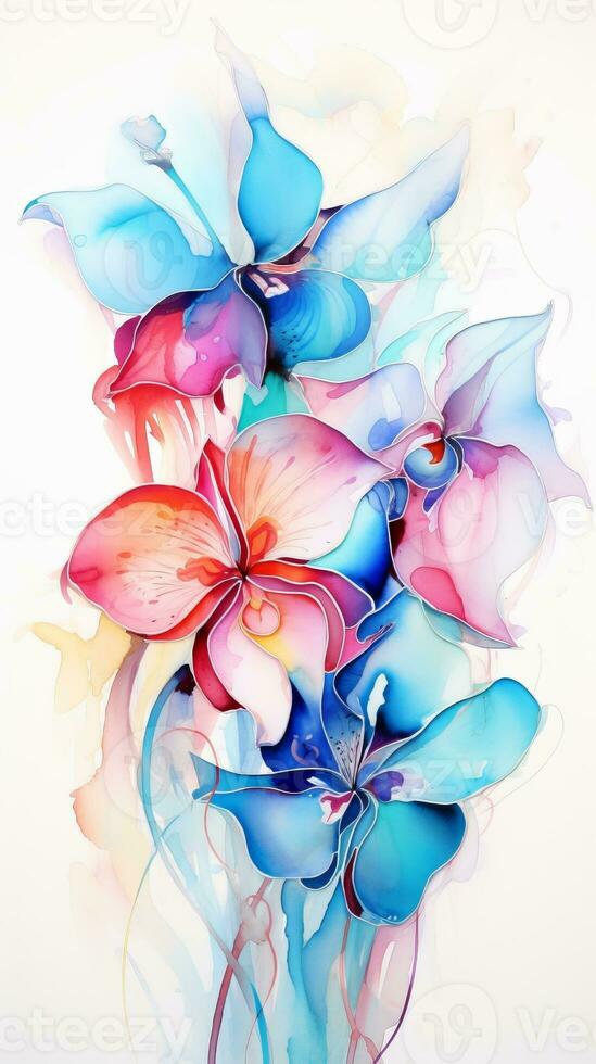 Colorful watercolor art. Isolated on white background. In a realistic manner, colorful, rainbow. Ideal for teaching materials, books and nature-themed designs. Paint splash icons. created by AI photo