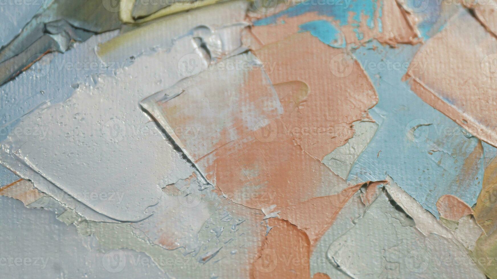 Fragment. Multicolored texture painting. Abstract art background. oil on canvas. Rough brushstrokes of paint. Closeup of a painting by oil and palette knife. Highly-textured, high quality details. photo