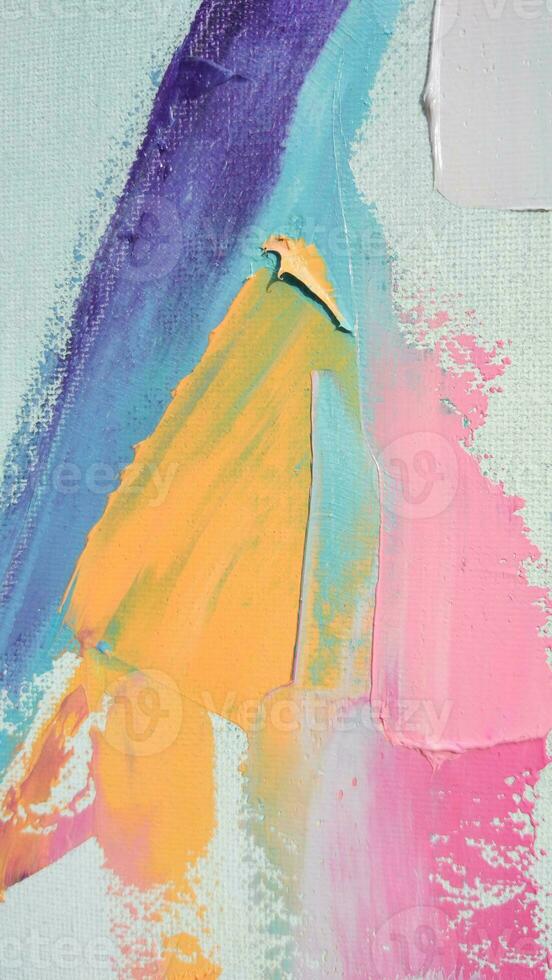 Fragment of multicolored texture painting. Abstract art background. oil on canvas. Rough brushstrokes of paint. Closeup of a painting by oil and palette knife. Highly-textured, high quality details. photo