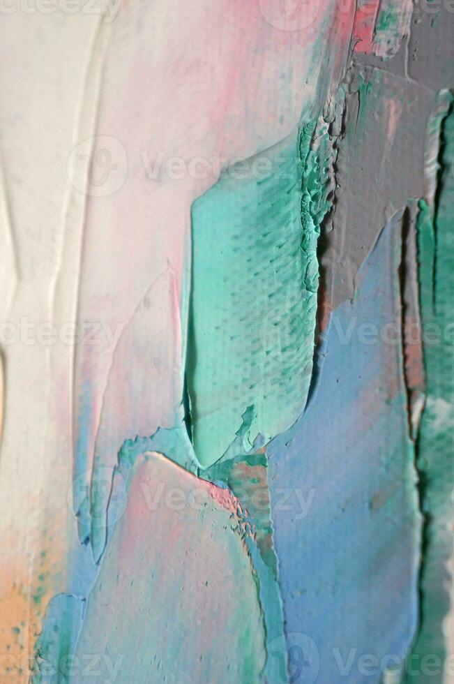 Conceptual abstract closeup of a painting by oil and palette knife on canvas. photo