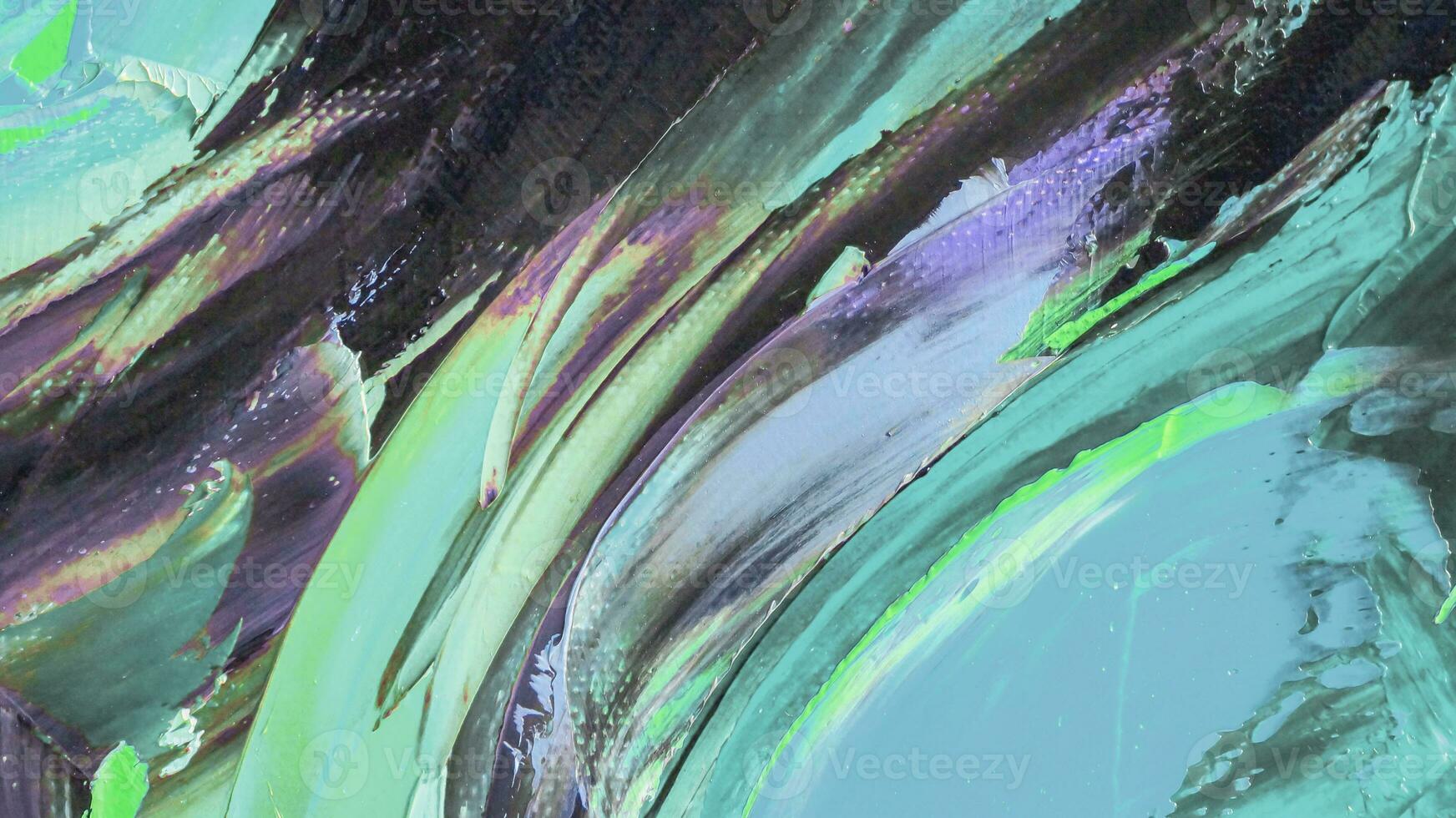 Abstract colorful oil painting on canvas. Oil paint texture with brush and palette knife strokes. multicolored wallpaper. Macro close up acrylic background. photo