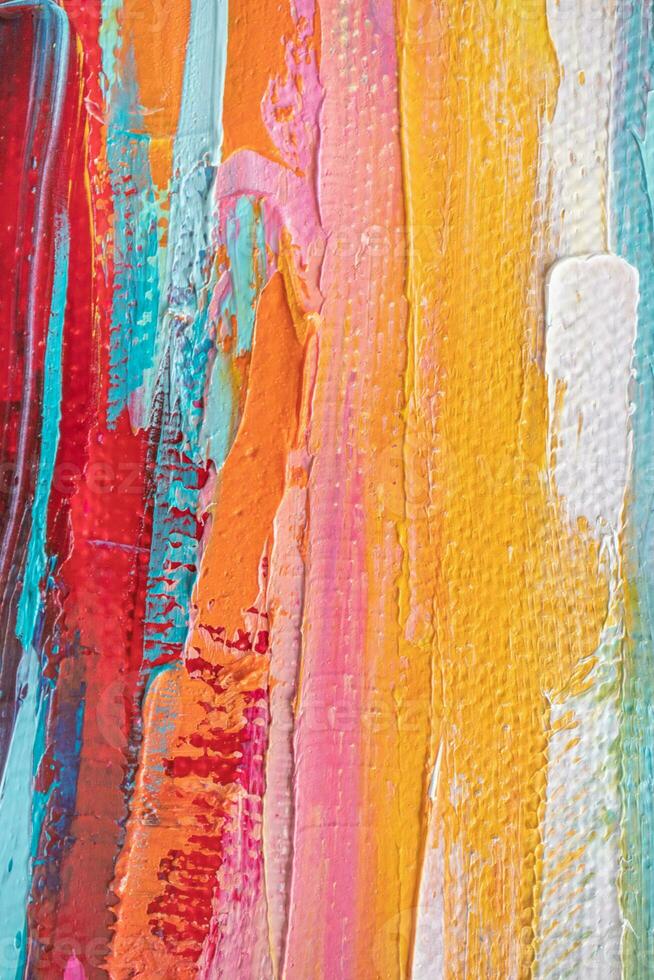 Abstract oil paint texture background, pattern of color brush strokes photo