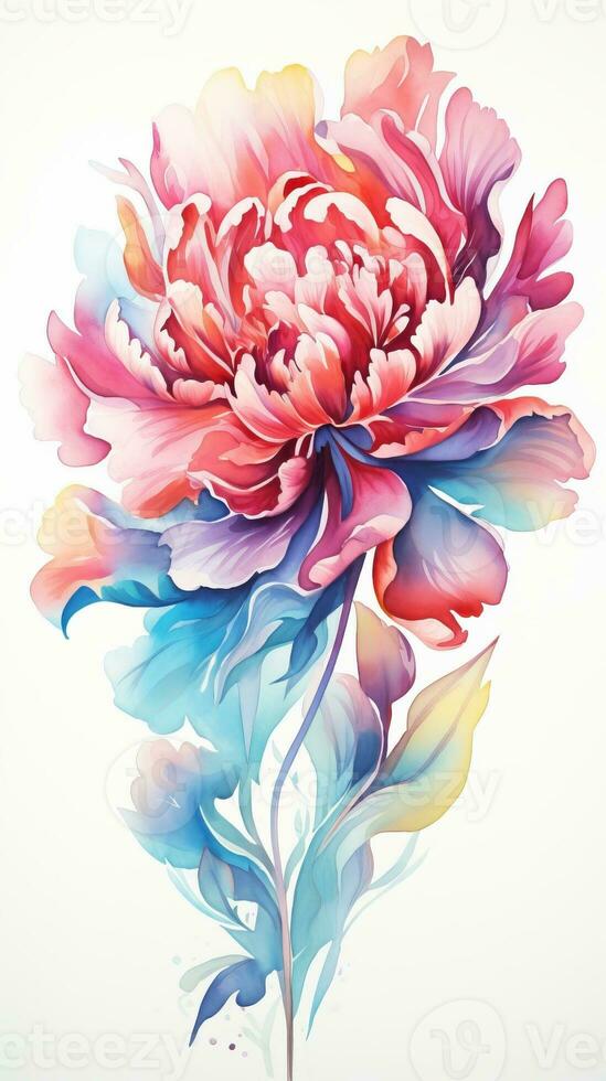 Colorful watercolor art. Isolated on white background. In a realistic manner, colorful, rainbow. Ideal for teaching materials, books and nature-themed designs. Paint splash icons. created by AI photo