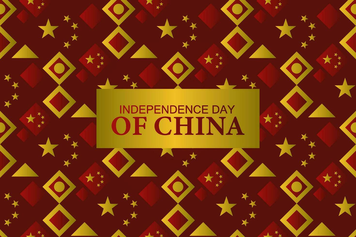 China happy national day greeting card, banner, vector illustration. Chinese holiday 1st of October seamless pattern design background