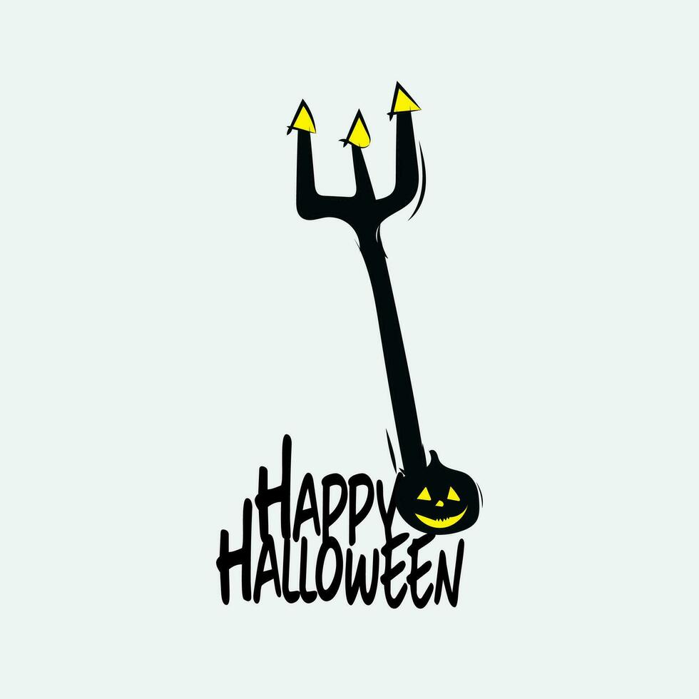 Happy Halloween decorative element or halloween logo with traditional characters. Applicable for greeting cards, invitations, posters, party flyers. vector