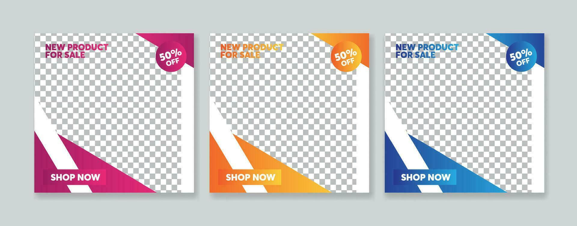 Set of Editable minimal square banner template for social media post and web internet ads vector