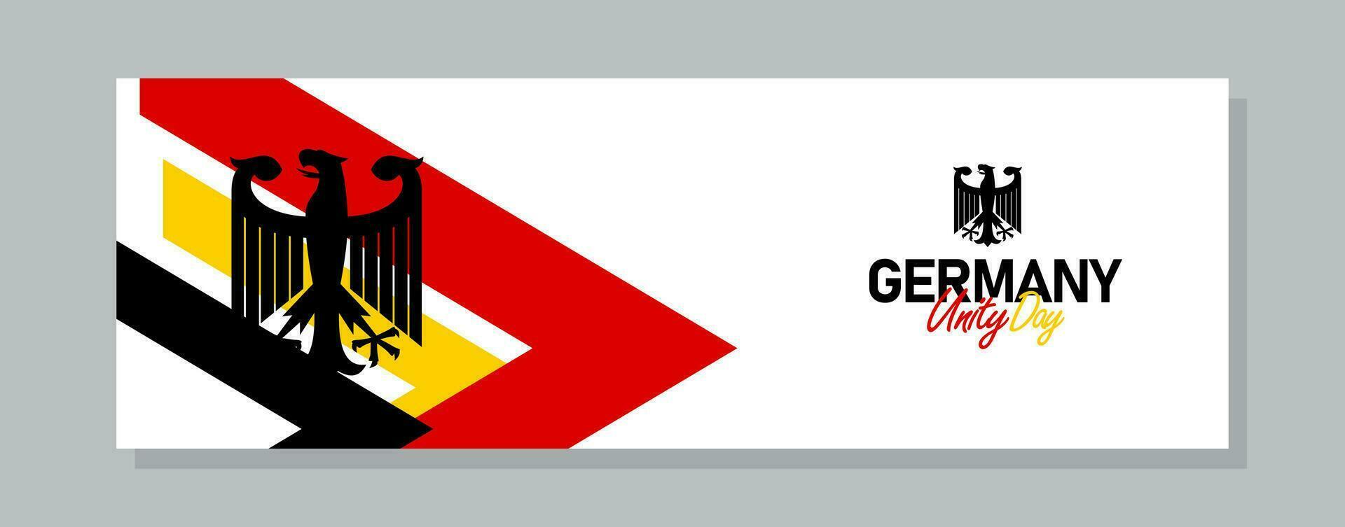 Happy german unity day of Germany. banner background. Classic national country flag with Abstract geometric flag. vector