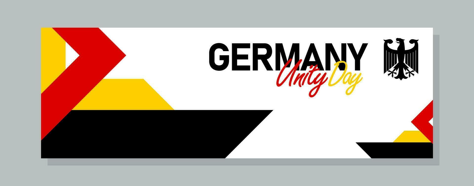 Happy german unity day of Germany. banner background. Classic national country flag with Abstract geometric flag. vector