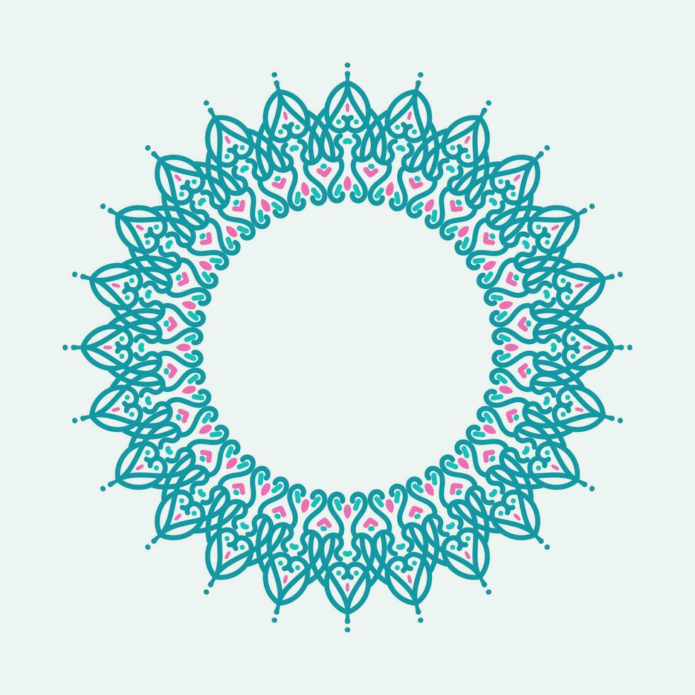 circle Frame. Vintage vector. Well built for easy editing. blue and pink Vector illustration.