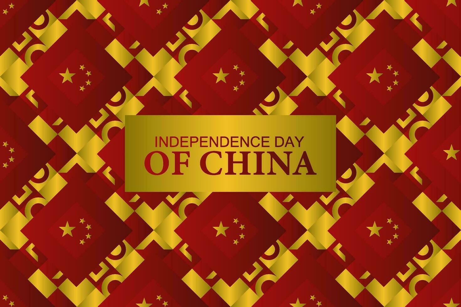 China happy national day greeting card, banner, vector illustration. Chinese holiday 1st of October seamless pattern design background