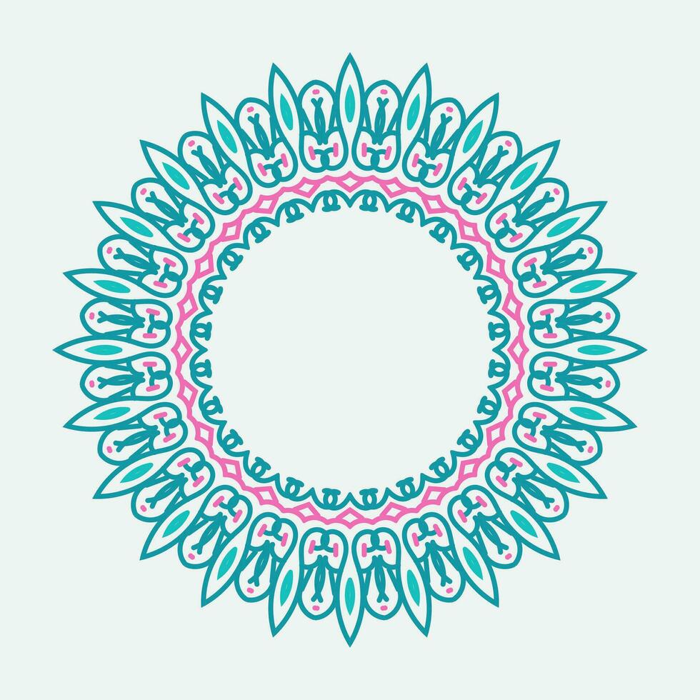 circle Frame. Vintage vector. Well built for easy editing. blue and pink Vector illustration.