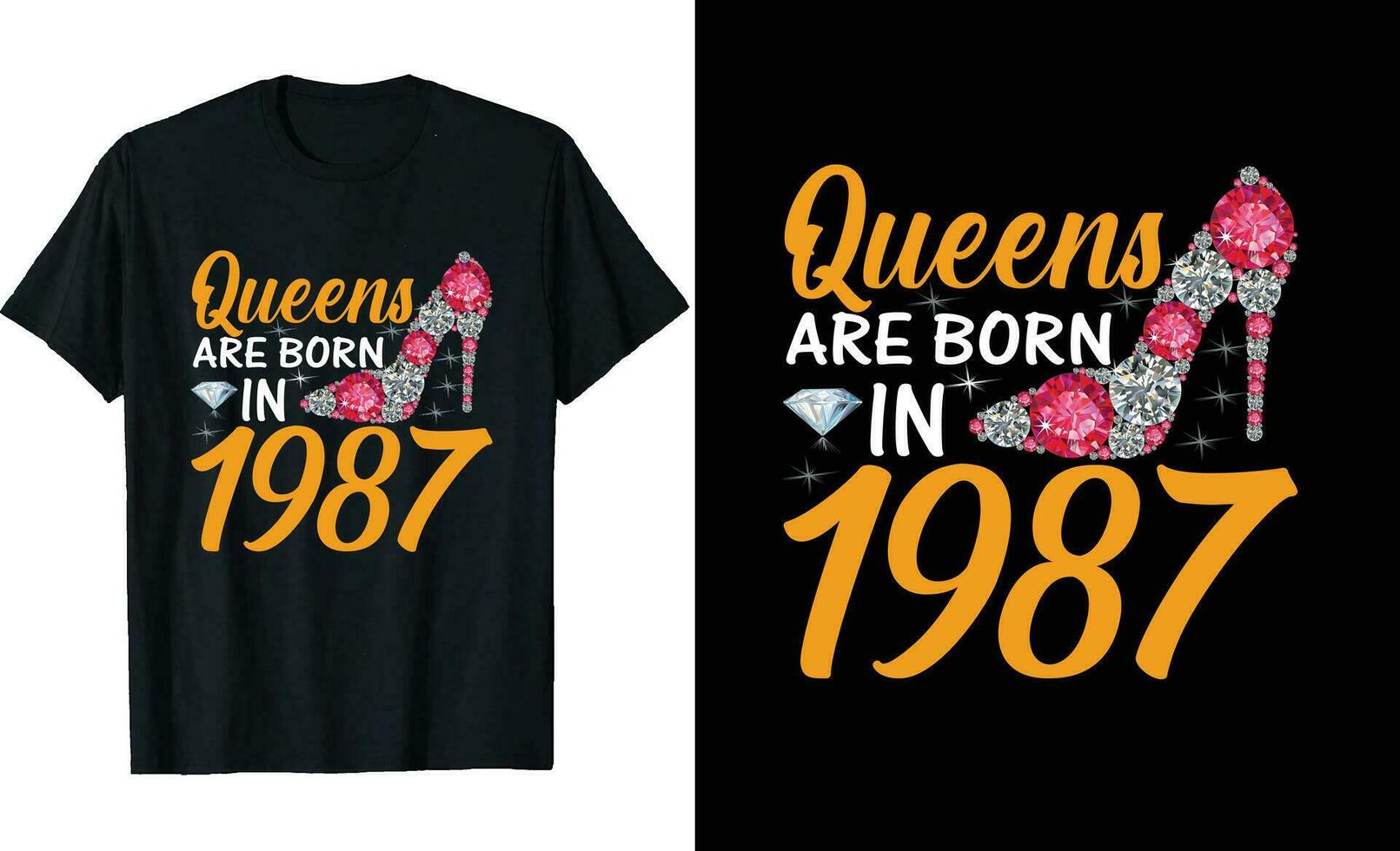 Queens are born in or Birthday t shirt design or typography tshirt design or birthday quotes or poster design or birthday vector or Dimond t shirt design