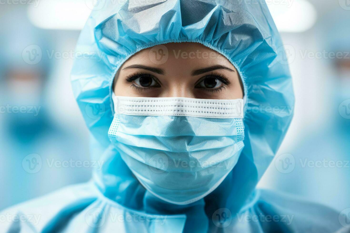 científico vistiendo protector engranaje en laboratorio aislado en un blanco antecedentes foto