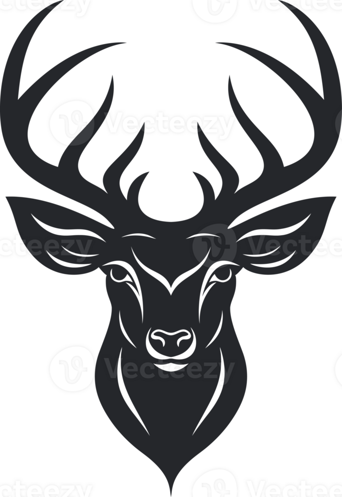 Black Deer Head Icon png