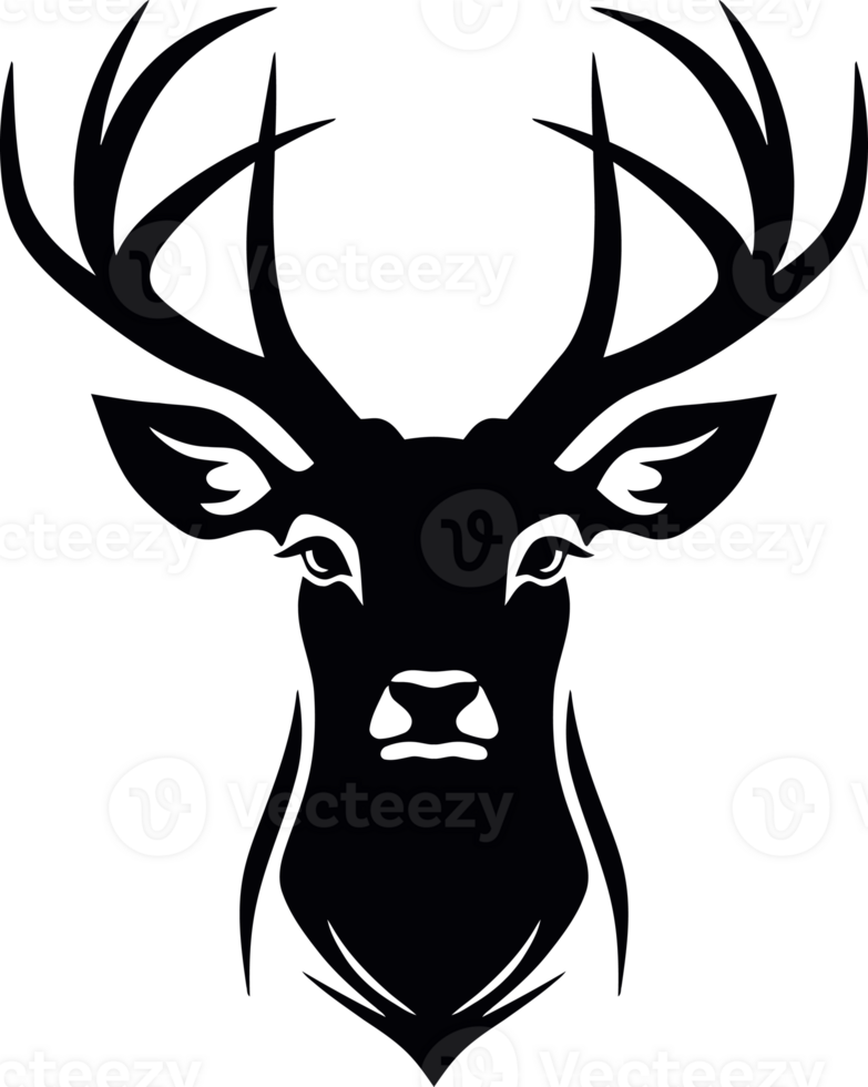Black Deer Head Icon png