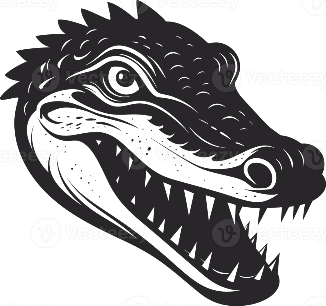 Illustration of a Crocodile Head. png