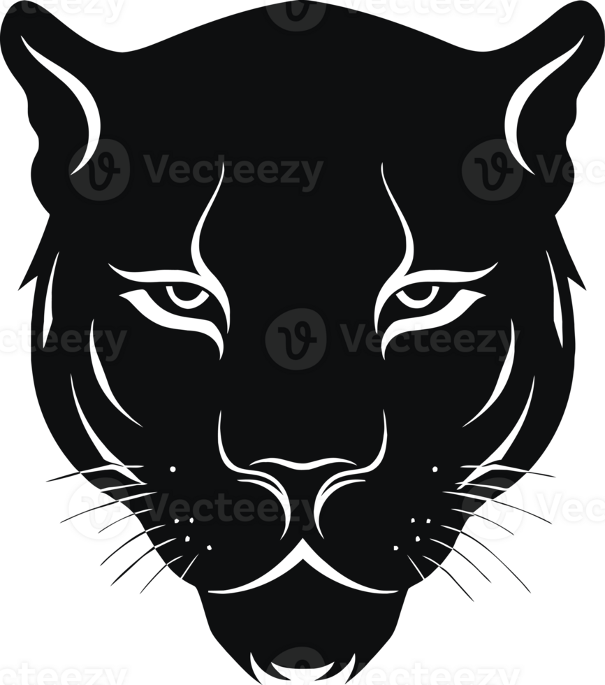 Black panther head illustration png