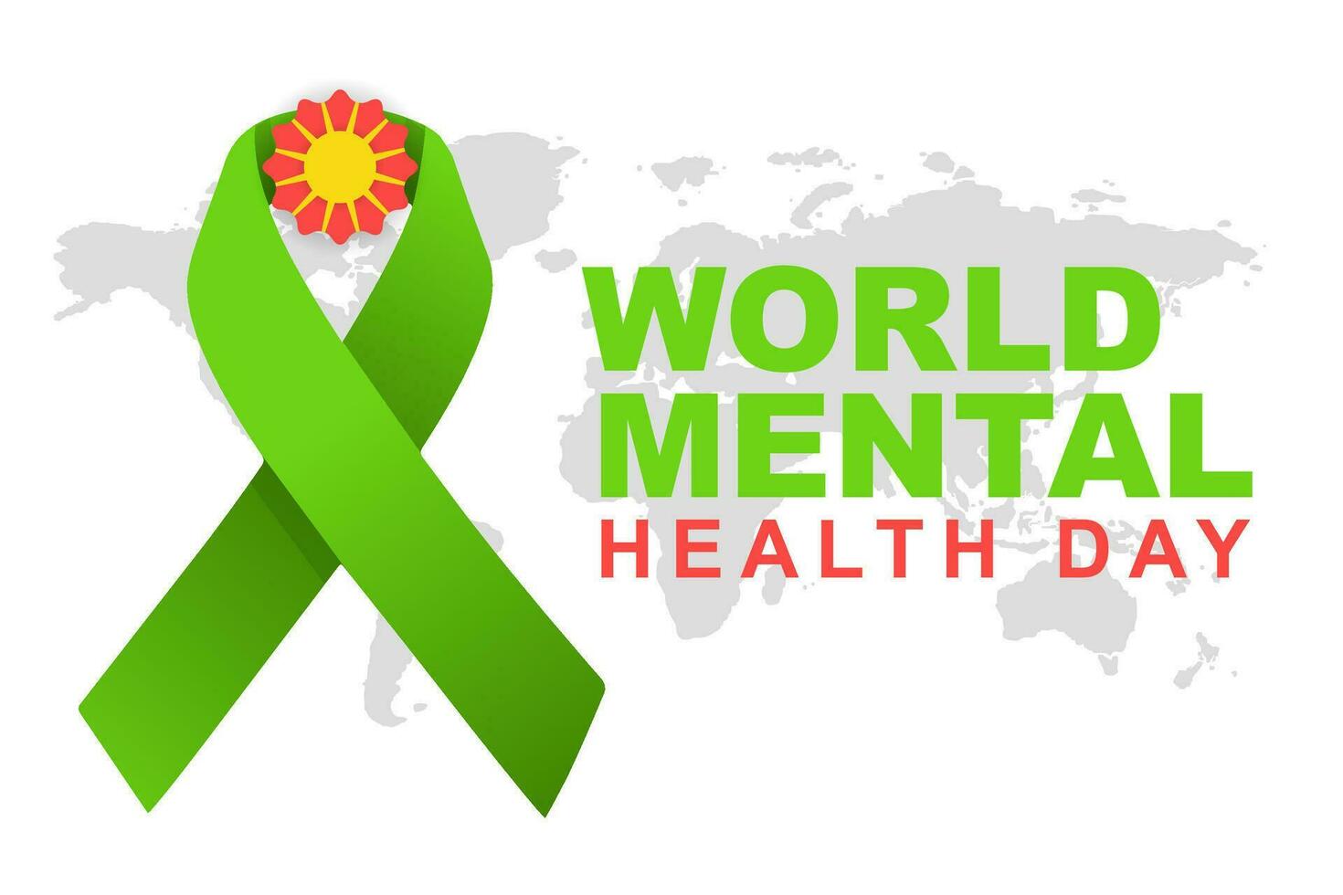 World Mental Health Day is celebrated every year on October 10. Vector illustration