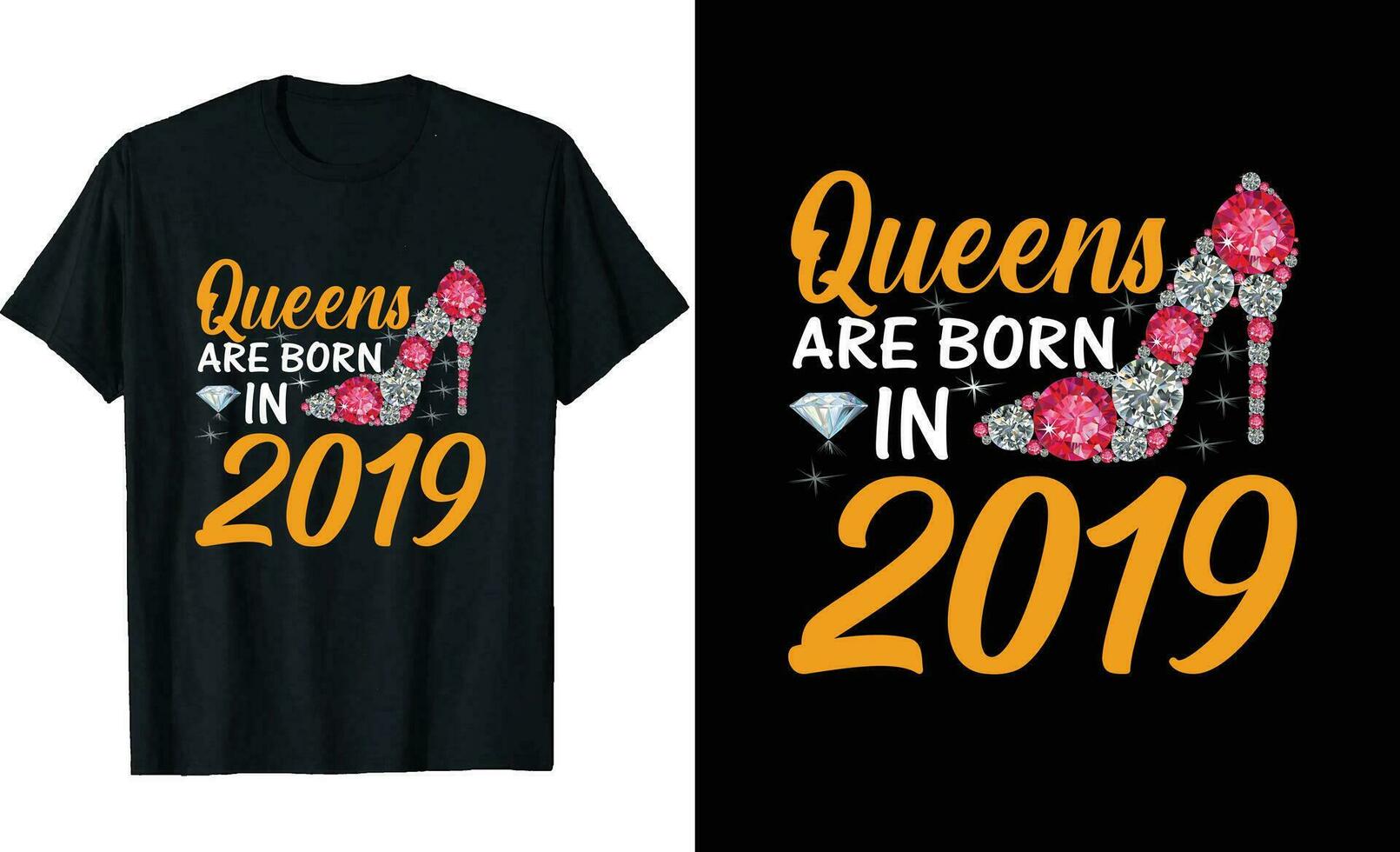 Queens are born in or Birthday t shirt design or typography tshirt design or birthday quotes or poster design or birthday vector or Dimond t shirt design