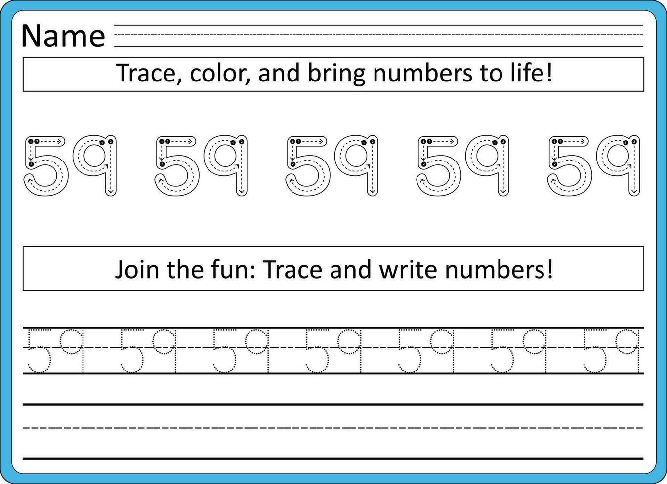 Tracing worksheets for kids  handwriting practice vector