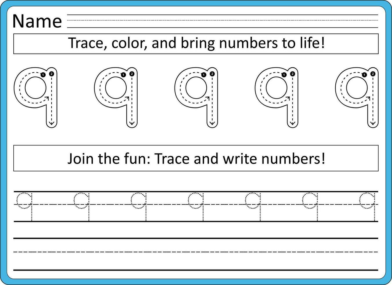 Tracing worksheets for kids  handwriting practice vector