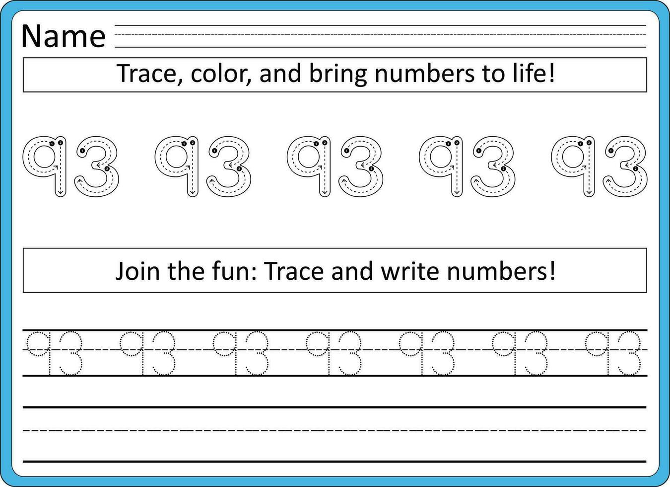 Tracing worksheets for kids  handwriting practice vector