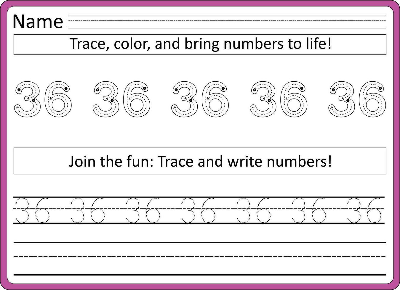 Tracing worksheets for kids  handwriting practice vector