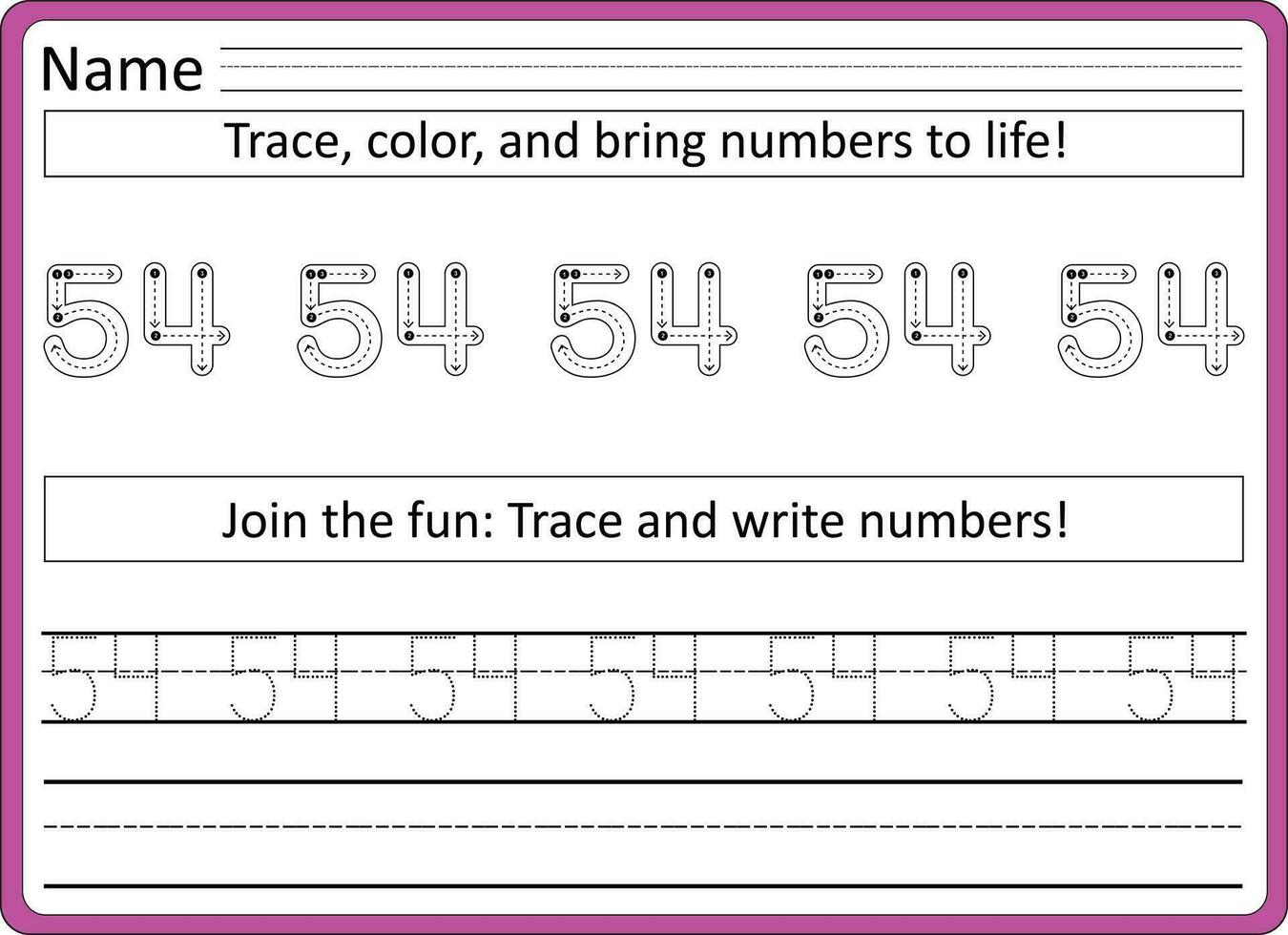 Tracing worksheets for kids  handwriting practice vector