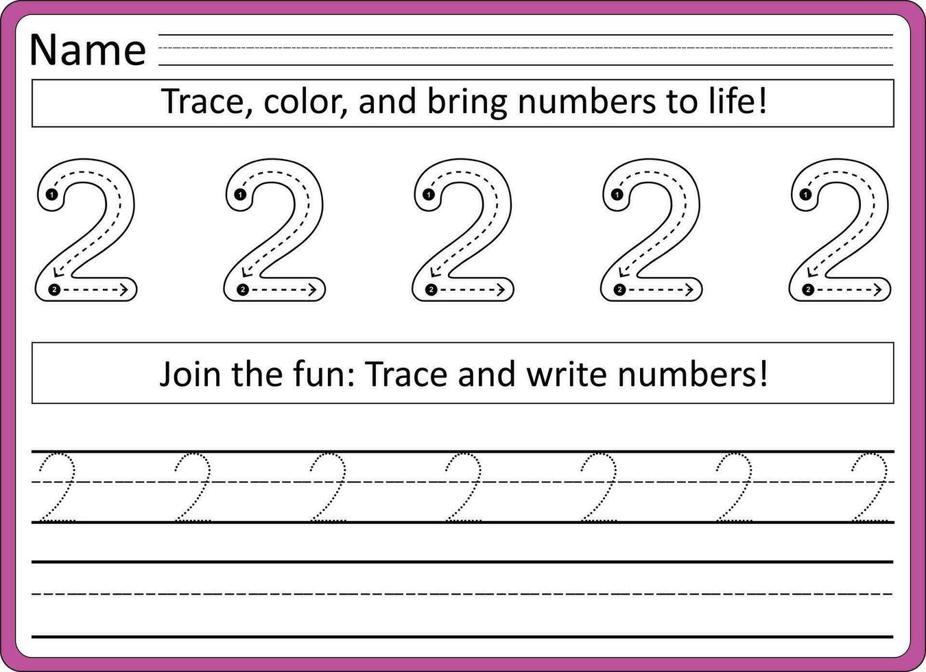 Tracing worksheets for kids  handwriting practice vector