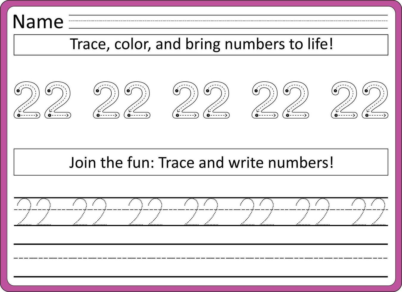 Tracing worksheets for kids  handwriting practice vector