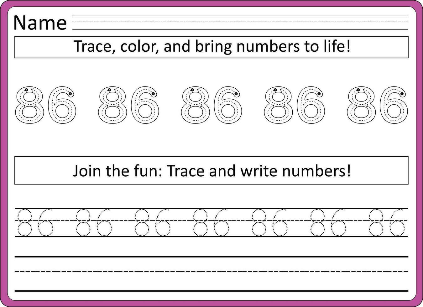 Tracing worksheets for kids  handwriting practice vector