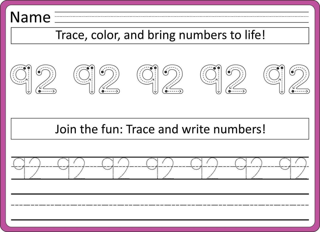 Tracing worksheets for kids  handwriting practice vector