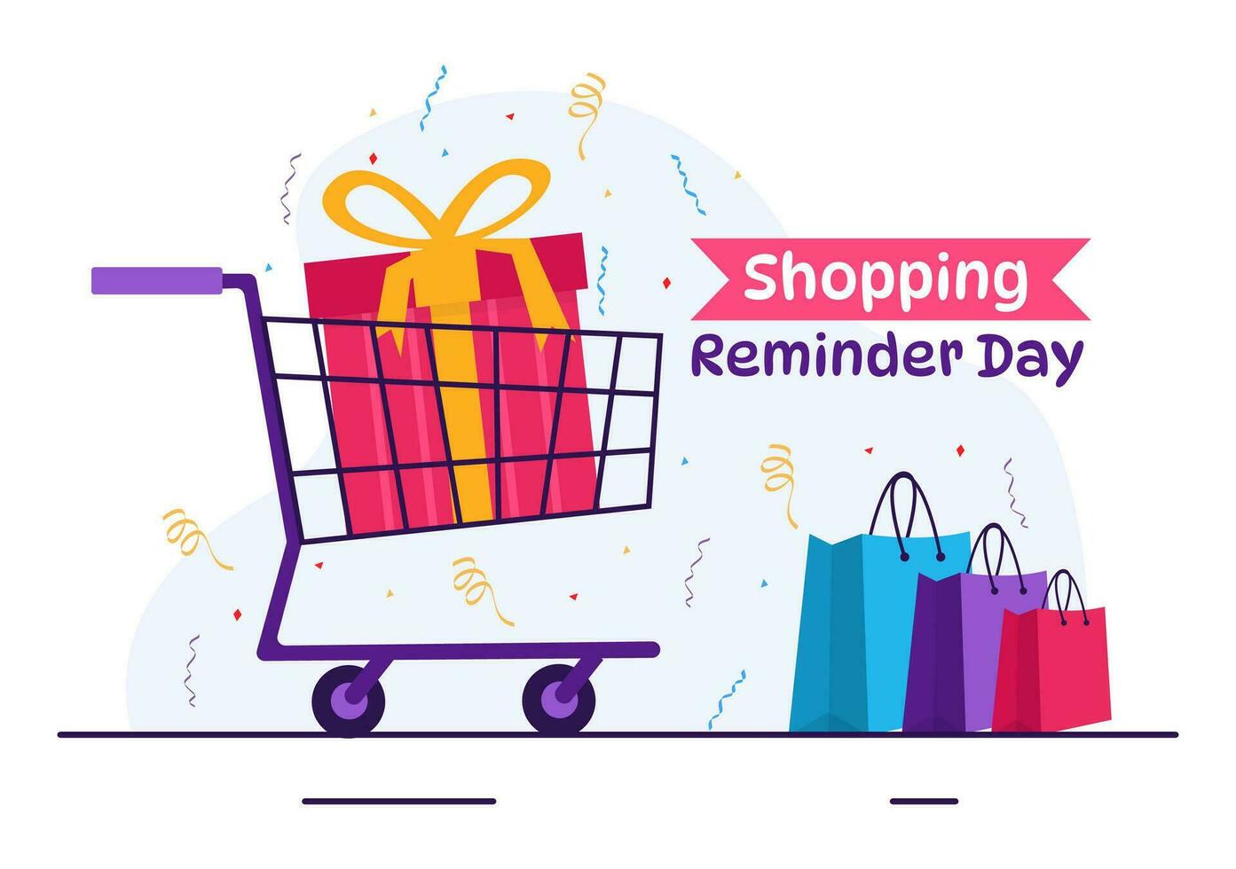 Shopping Reminder Day Vector Illustration on 26 November with Bag and Goods for Poster or Promotion in Flat Cartoon Background Design Templates