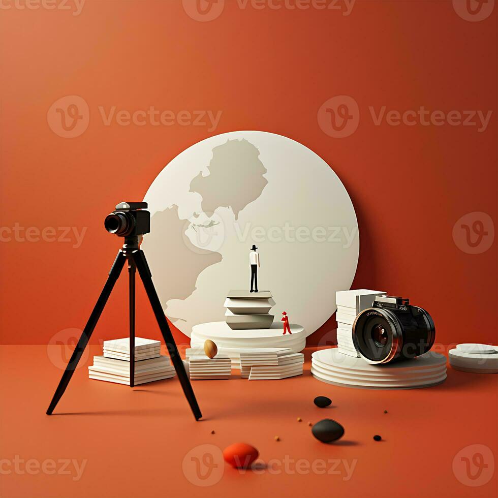 World Camera Photography minimal Cool concept photoshoot summer blank mockup photo