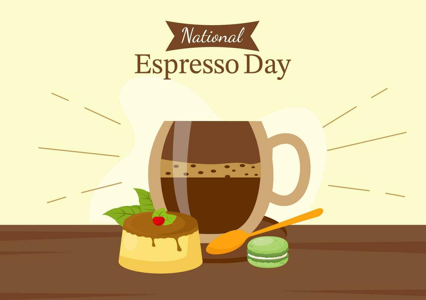 National Espresso Day Vector Illustration on November 23 with Cup of Coffee with Bean for Promotion or Poster in Flat Cartoon Background Design