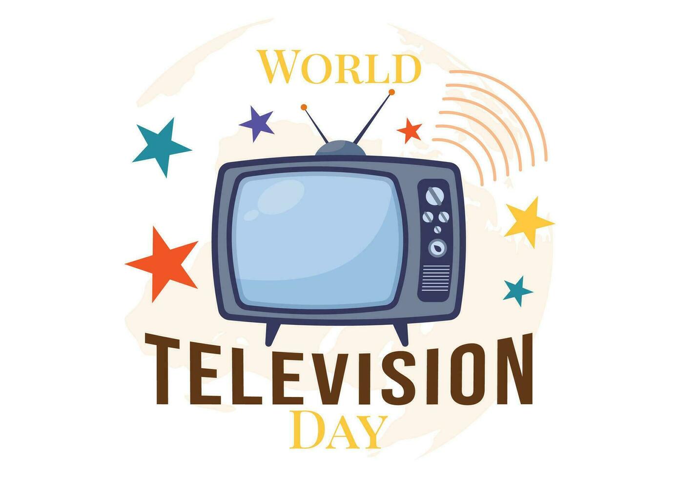 World Television Day Vector Illustration on november 21 with TV for Web Banner or Poster in Flat Cartoon Background Design