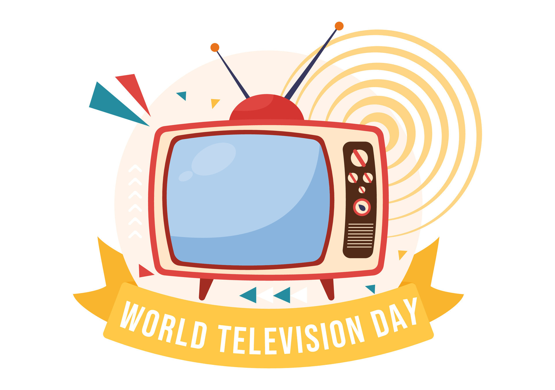 World Television Day Vector Illustration on november 21 with TV for Web