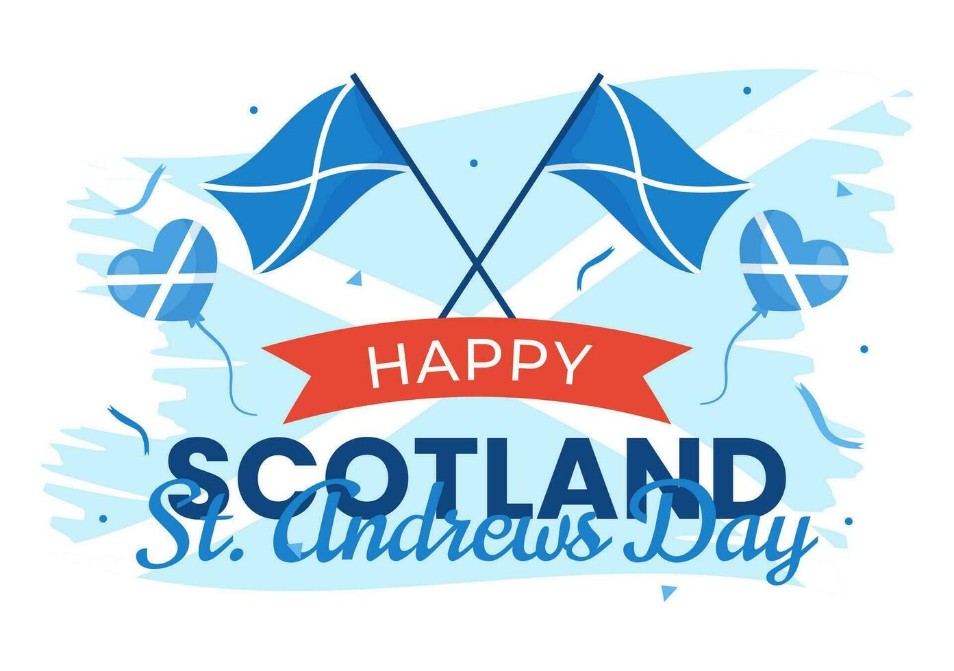 contento S t Andrés día vector ilustración en 30 noviembre con Escocia bandera en nacional fiesta celebracion plano dibujos animados azul antecedentes diseño