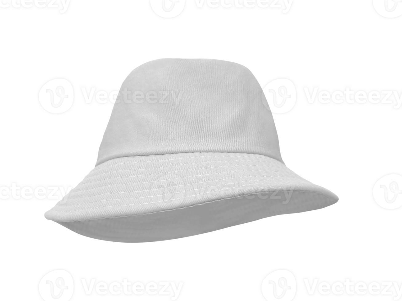 White bucket hat isolated PNG transparent