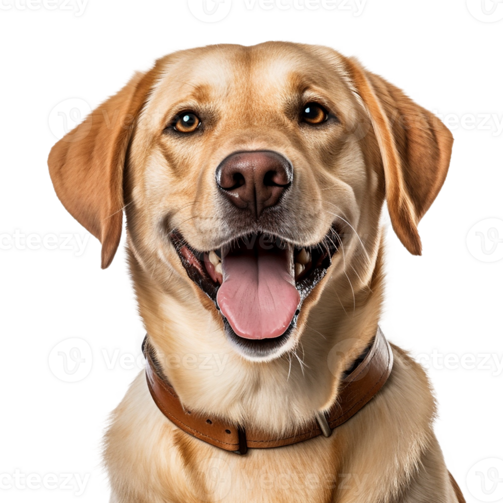 Very happy smiling dog portrait isolated on transparent background, created with generative AI png