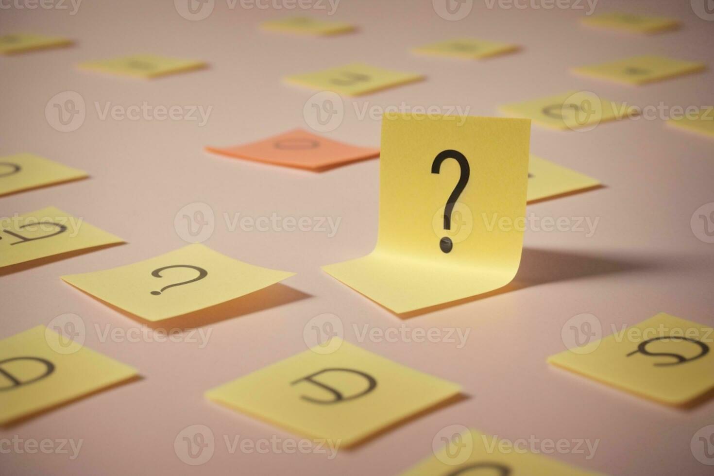question mark on sticky note. AI generated photo