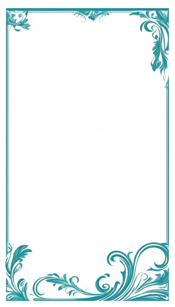 Floral Simple Frame Border PNG Transparent Background