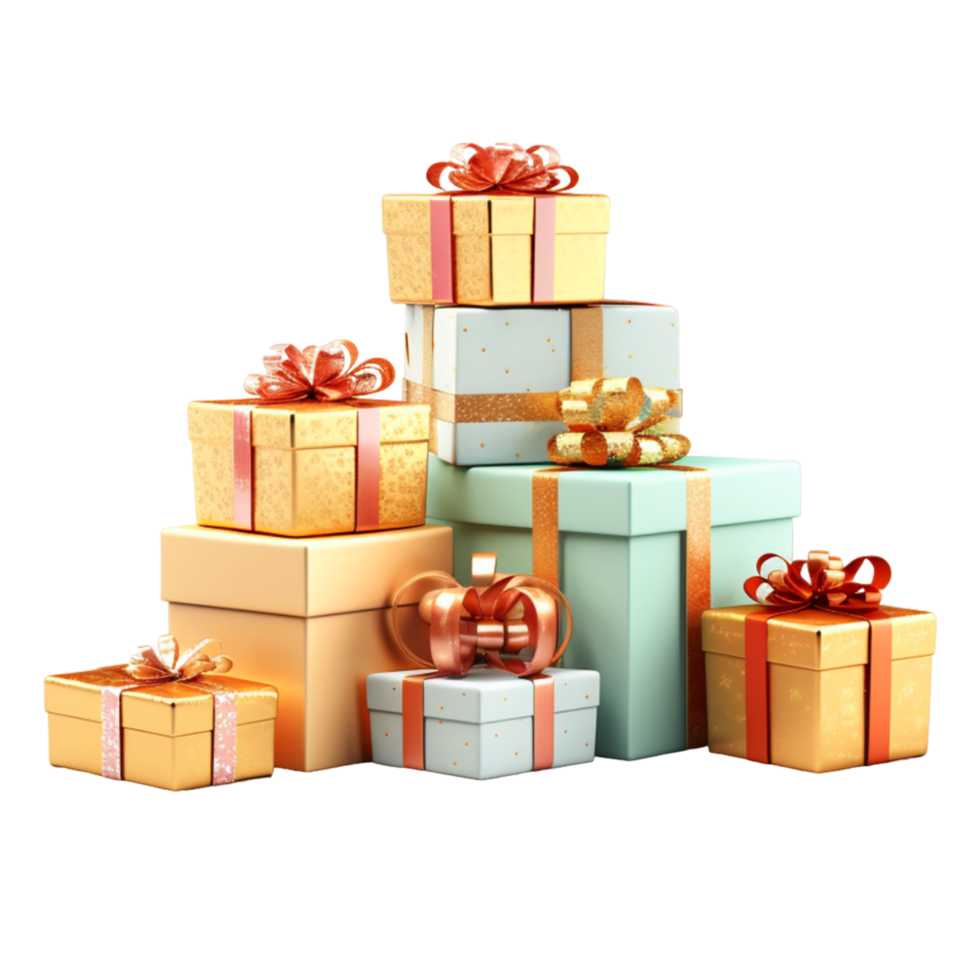 Christmas Gifts and Presents Ai Generative png