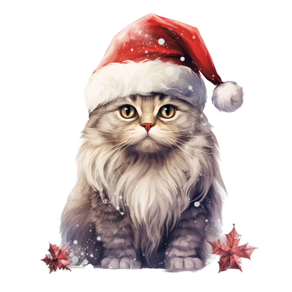 Christmas cat Ai Generative png