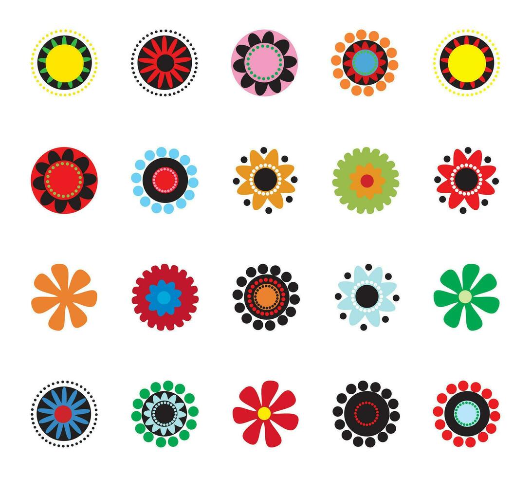 Colorful Geometric Flower Icon vector