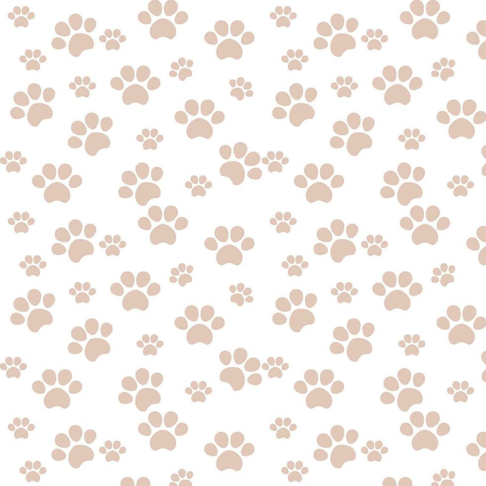 Pastel Brown Paw Print Background vector