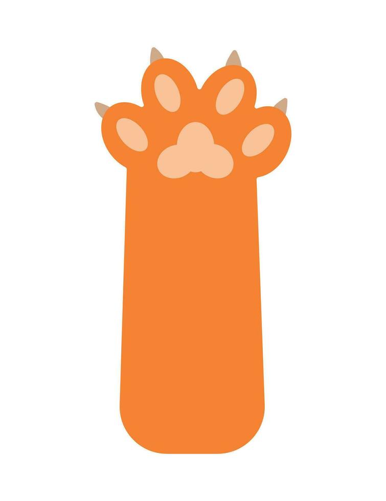 Cat Paws With Claws. Paws Up Funny Animal Hands Up Concept vector