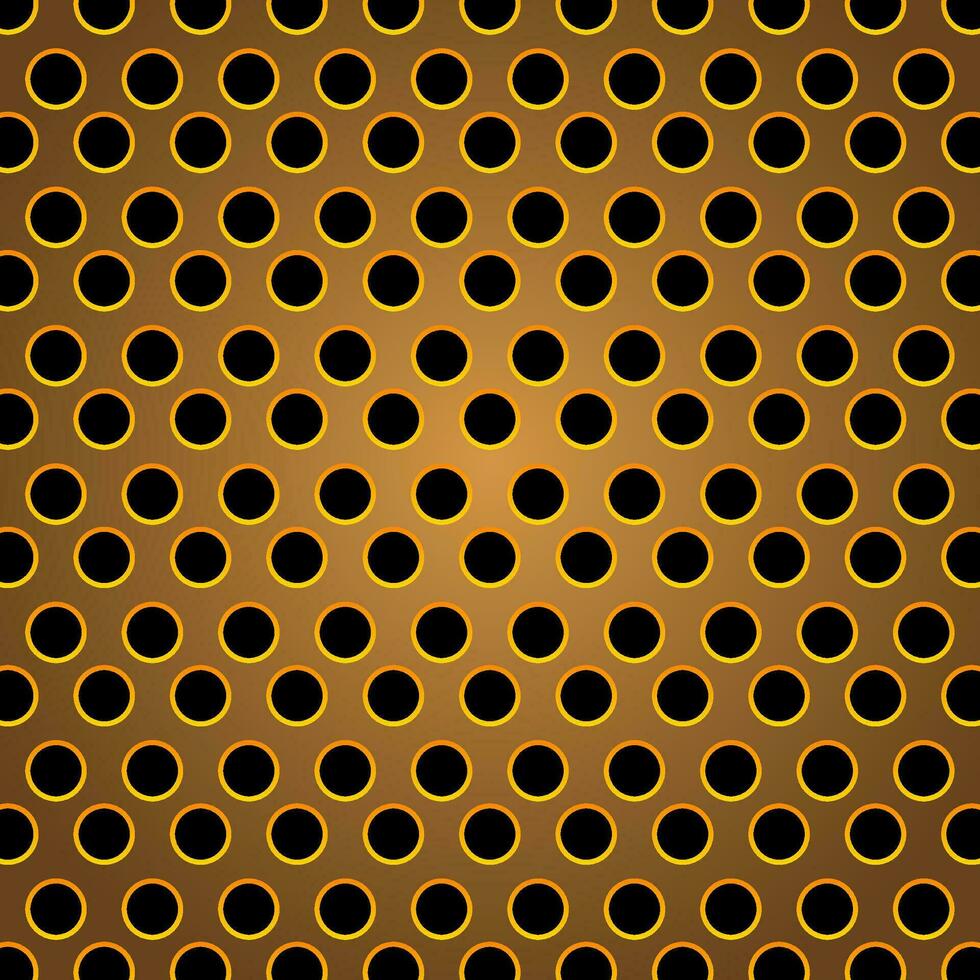 Golden Carbon Fiber Background. Perforated Style Sheet Metal vector