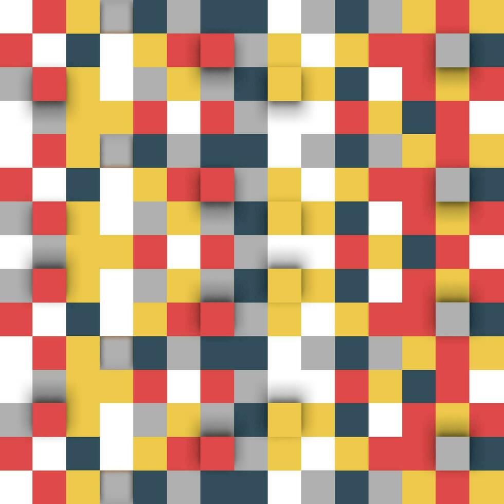 Red Yellow Black 3D Square Pattern vector